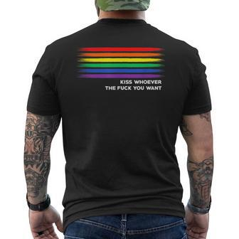 Lgbt Pride Kiss Whoever The F Ck You Want Lgbt Men's T-shirt Back Print - Monsterry
