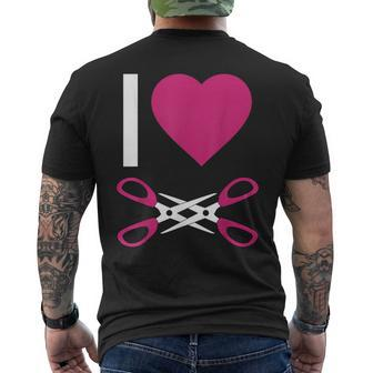 Lgbt Pride Lesbian I Love To Scissor Men's T-shirt Back Print - Monsterry