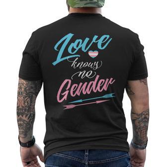 Lgbt Transgender -Love Knows No Gender With Arrows Men's T-shirt Back Print - Monsterry UK