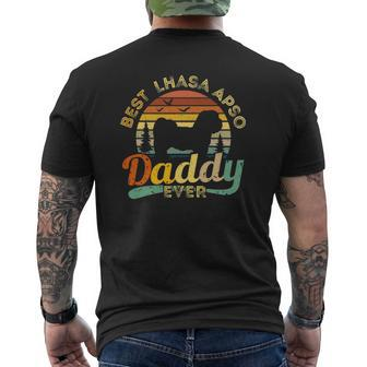 Lhasa Apso Dad Best Daddy Dog Retro Vintage Mens Back Print T-shirt | Mazezy