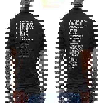 Liberals Fear Conservative Republican Mens Back Print T-shirt - Thegiftio UK