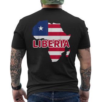 Liberia Liberian Pride Flag Map Africa Print Men's T-shirt Back Print - Monsterry AU