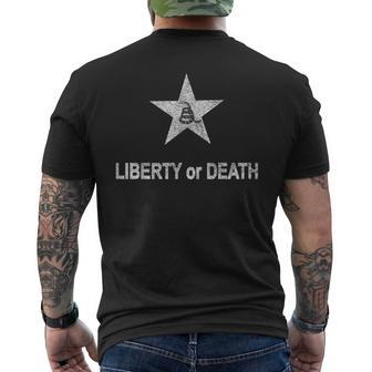 Liberty Or Death Battalion Flag Gadsden Snake Men's T-shirt Back Print - Monsterry CA