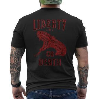 Liberty Or Death Snake Rattlesnake Men's T-shirt Back Print - Monsterry AU