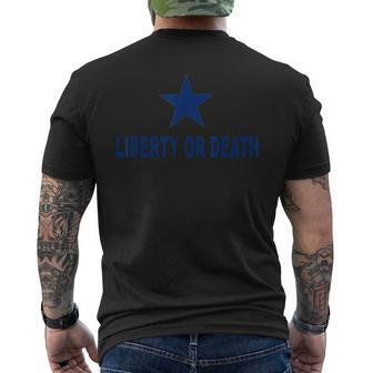 Liberty Or Death Troutman's Texas Independence Flag Men's T-shirt Back Print - Monsterry DE