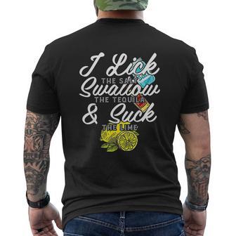 I Lick The Salt Swallow The Tequila Tequila Mens Back Print T-shirt - Thegiftio UK