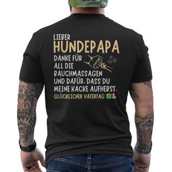 Lieber Hundepapa Danke Für All Die Bauchmassagen Und Dafür T-Shirt mit Rückendruck - Geschenkecke