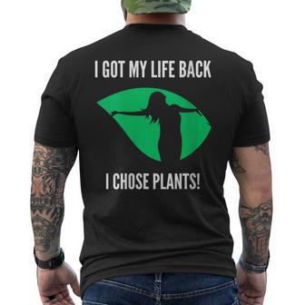 I Got My Life Back I Chose Plants Plantbased -Vegan Men's T-shirt Back Print | Mazezy