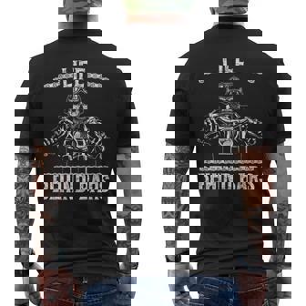 Life Behind Bars Biker Motorcycle Men's T-shirt Back Print - Monsterry