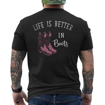 Life Is Better In Boots Cowboy Men's T-shirt Back Print - Monsterry UK