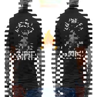 Life Is Better By The Campfire Campers Outdoor Camping Mens Back Print T-shirt - Thegiftio