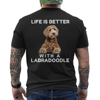 Life Is Better With Mini Labradoodle Dog Lover Men's T-shirt Back Print - Monsterry