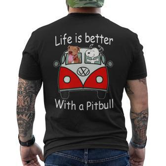 Life Is Better With A Pitbull Men's T-shirt Back Print | Mazezy