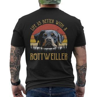 Life Is Better With A Rottweiler Dog Lover Men's T-shirt Back Print | Mazezy