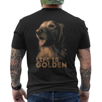 Life Is Golden Retriever Dog Men's T-shirt Back Print - Thegiftio UK
