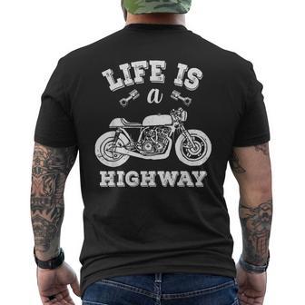 Life Is A Highway Motorcycle Biker Riders Men's T-shirt Back Print - Monsterry DE