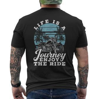 Life Is A Journey Enjoy The Ride Biker Motorcycle Men's T-shirt Back Print - Monsterry CA