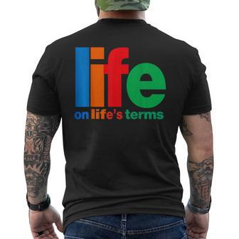 Life On Life's Terms Aa & Na Slogans Sayings Men's T-shirt Back Print - Monsterry DE