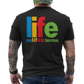 Life On Life's Terms Aa Na Slogan Sayings Motivational Men's T-shirt Back Print - Monsterry UK
