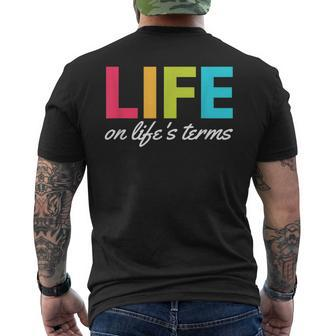 Life On Life's Terms Alcoholic Clean And Sober Men's T-shirt Back Print - Monsterry AU