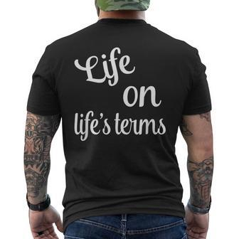 Life On Life's Terms Recovery Sobriety Saying Men's T-shirt Back Print - Monsterry AU