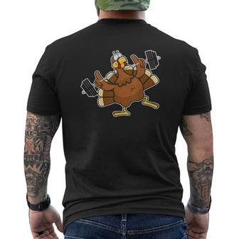 Lifting Turkey Fitness Weightlifting Exercise Gym Mens Back Print T-shirt | Mazezy