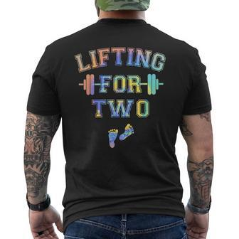 Lifting For Two Pregnancy Workout Men's T-shirt Back Print - Seseable
