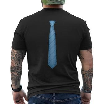 Light Blue Tie Necktie Dress Graphic Men's T-shirt Back Print - Monsterry CA
