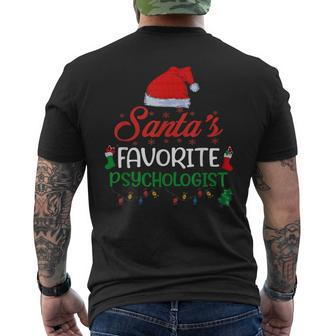 Lighting Xmas Santa's Favorite Psychologist Christmas Mens Back Print T-shirt - Thegiftio UK