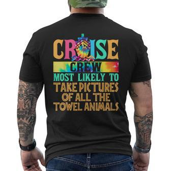 Most Likely To Take Pictures Of All The Towel Animals Cruise Men's T-shirt Back Print - Monsterry