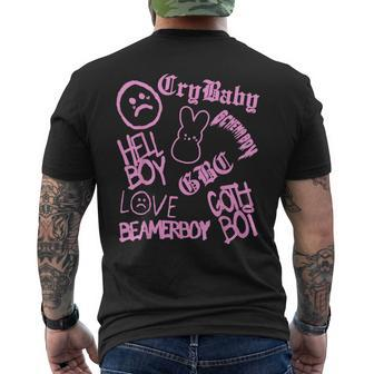 Lil Emo Rap Goth Peep Hip Hop Tattoo Men's T-shirt Back Print - Monsterry