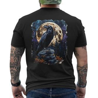 Lila Rabe Bei Nacht Odin Wikinger Walhalla Mythologie T-Shirt mit Rückendruck - Seseable