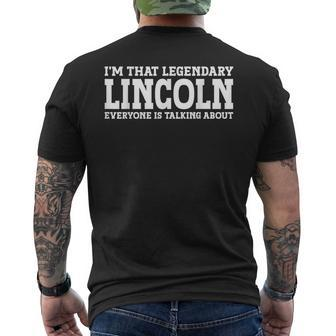 Lincoln Personal Name Lincoln Men's T-shirt Back Print - Monsterry
