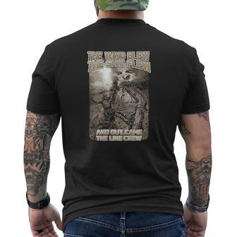 Out Came The Line Crew Electrical Lineman Mens Back Print T-shirt - Thegiftio UK