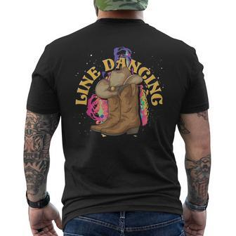 Line Dancing Cowboy Boots Hat Line Dancer Western Line Dance Men's T-shirt Back Print - Thegiftio UK