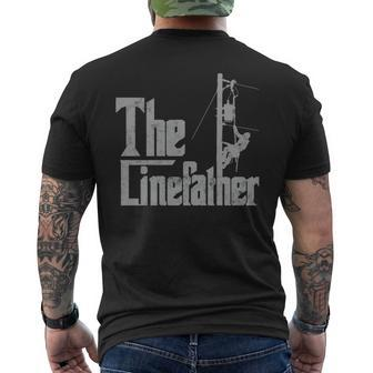 The Linefather Father’S Day Lineman Father Men's T-shirt Back Print | Mazezy