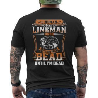 Lineman Beard Men's T-shirt Back Print | Mazezy CA