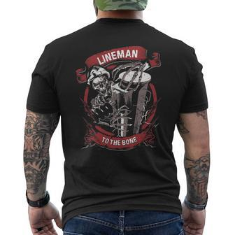 Lineman Lineman To The Bone Men's T-shirt Back Print | Mazezy
