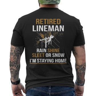 Lineman Retirement Men's T-shirt Back Print | Mazezy