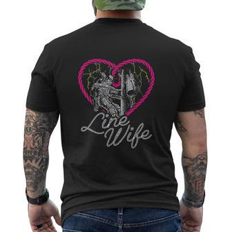 Lineman Wife Heart Electrical Lineworker Mens Back Print T-shirt - Thegiftio UK