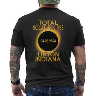 Linton Indiana Total Solar Eclipse 2024 Men's T-shirt Back Print - Monsterry AU