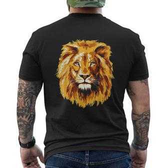 Lion Brown Lion Mens Back Print T-shirt - Thegiftio