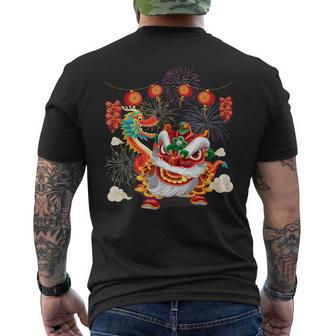 Lion Dancing Dance Tet Vietnamese Lunar New Year 2024 Men's T-shirt Back Print - Seseable