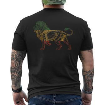 Lion Of Judah Rasta Reggae Ethiopia Jamaica Men's T-shirt Back Print - Monsterry UK