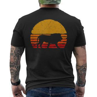 Lion Retro Style Men's T-shirt Back Print - Seseable