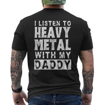 I Listen To Heavy Metal With My Daddy Metal Music Dad Men's T-shirt Back Print - Monsterry
