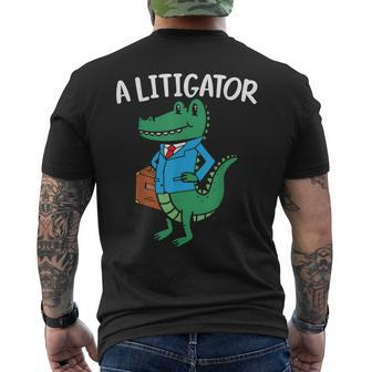 A Litigator Alligator Lover Law Justice Attorney Lawyer Men's T-shirt Back Print - Monsterry UK