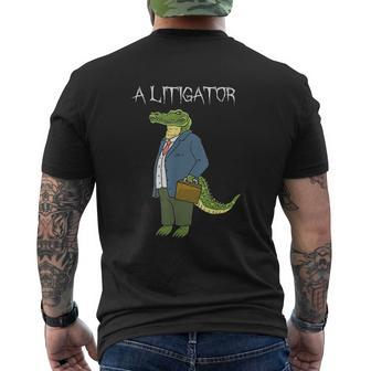 A Litigator Alligator Attorney Alitigator Mens Back Print T-shirt - Thegiftio UK