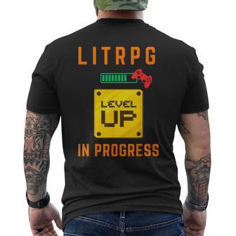 Litrpg Level Up Gaming Men's T-shirt Back Print - Monsterry AU