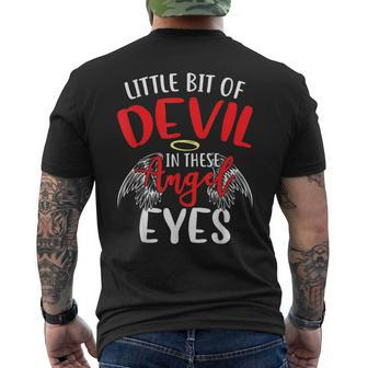 A Little Bit Of Devil In These Angel Eyes Men's T-shirt Back Print - Monsterry